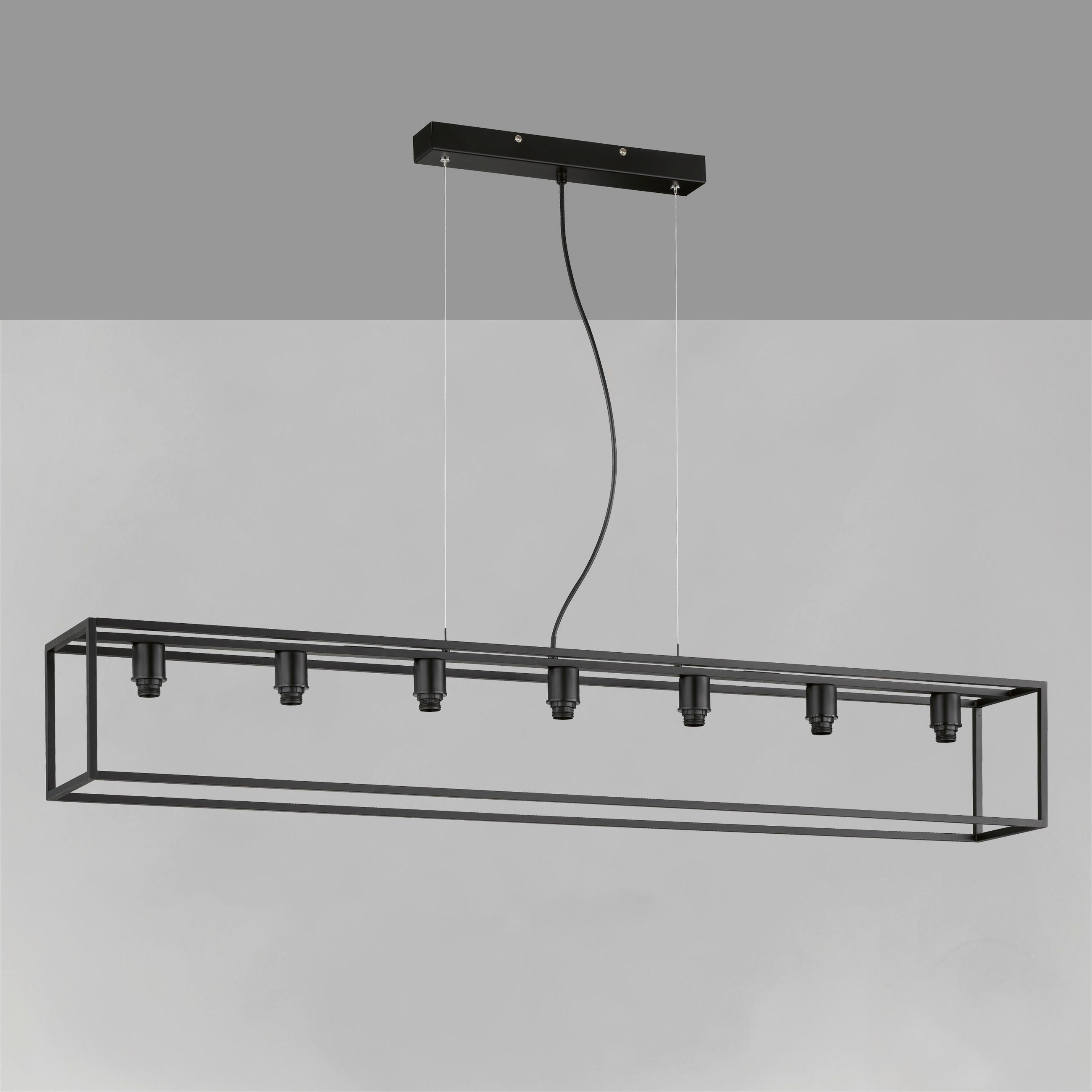 HÄNGELEUCHTE    - Schwarz, Basics, Metall (18/130cm) - Fischer & Honsel