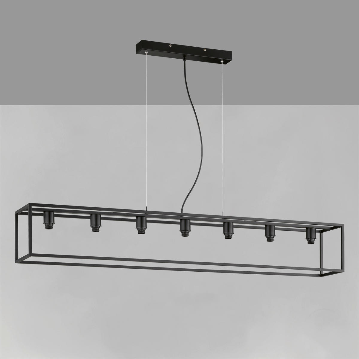 HÄNGELEUCHTE    - Schwarz, Basics, Metall (18/130cm) - Fischer & Honsel