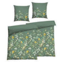 BETTWÄSCHE 4-teilig Satin 135/200 cm  - Dunkelgrün, Basics, Textil (135/200cm) - Florella