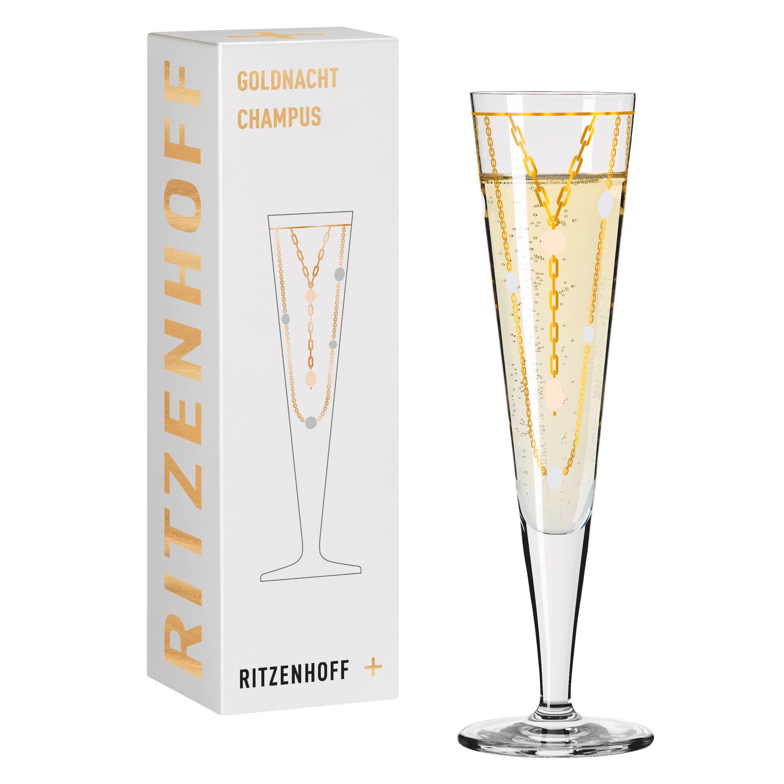 CHAMPAGNERGLAS 205 ml  - Goldfarben/Rosa, LIFESTYLE, Glas (7,2/24/7,2cm) - Ritzenhoff