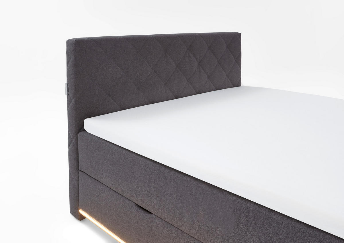 BOXSPRINGBETT 180/200 cm  in Anthrazit  - Anthrazit, Design, Holz/Holzwerkstoff (180/200cm) - Xora