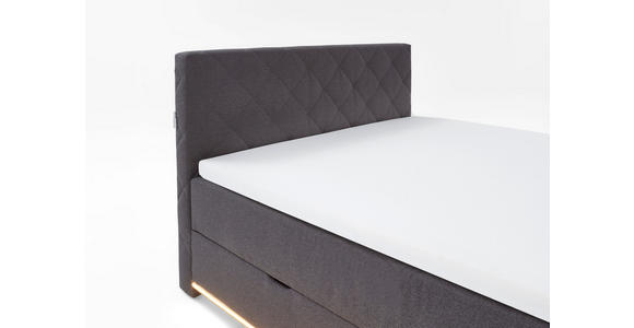 BOXSPRINGBETT 180/200 cm in Anthrazit - Anthrazit, Design, Holz/Holzwerkstoff (180/200cm) - Xora