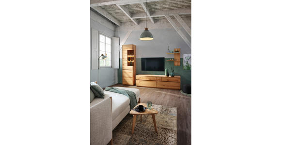 WOHNWAND in Kernbuche 267/205/50 cm - Kernbuche, Natur, Glas/Holz (267/205/50cm) - Cantus