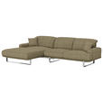 ECKSOFA in Webstoff Braun  - Braun, Design, Textil/Metall (184/304cm) - Dieter Knoll