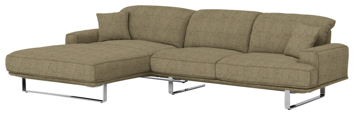 ECKSOFA in Webstoff Braun  - Braun, Design, Textil/Metall (184/304cm) - Dieter Knoll