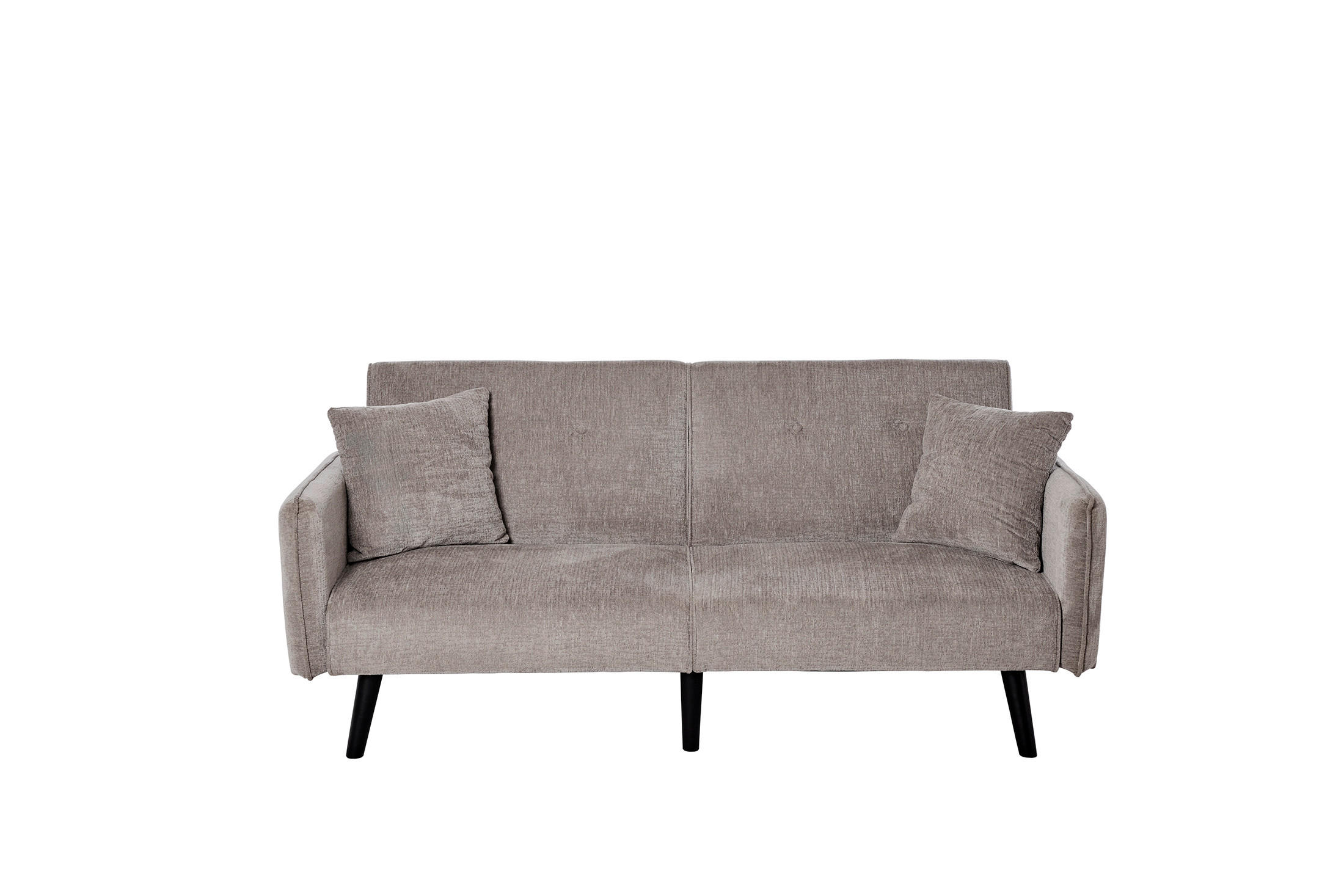SCHLAFSOFA Bouclé Grau  - Schwarz/Grau, MODERN, Holz/Textil (191/83/84cm) - Livetastic