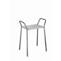 BADHOCKER - Chromfarben/Weiß, Basics, Kunststoff/Metall (60/72/38cm)