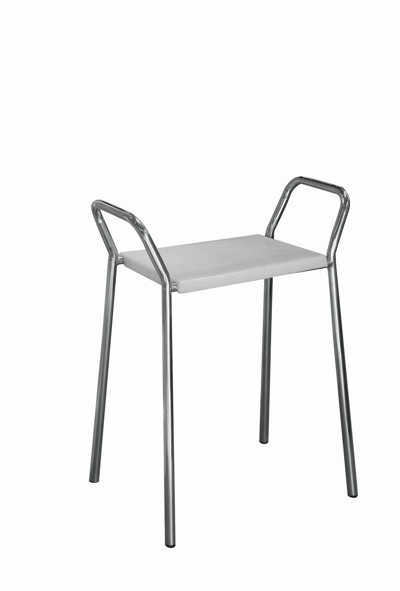XXXLutz Badhocker Weiß, Chrom 60x72x38 cm