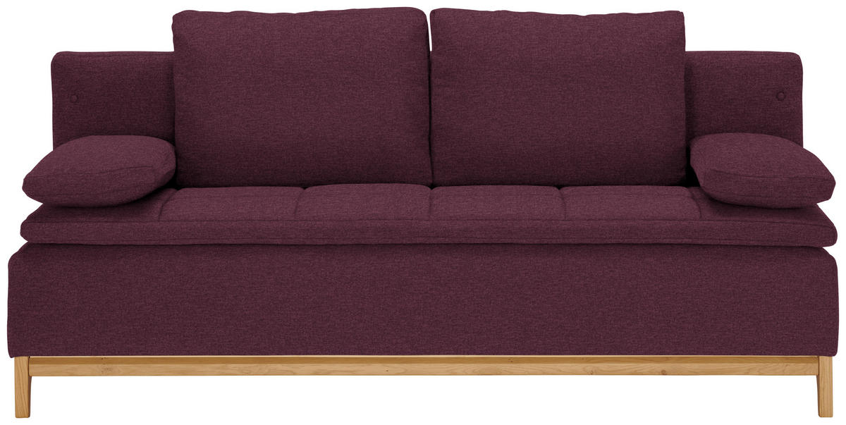 SCHLAFSOFA in Textil Dunkelrot  - Dunkelrot, Modern, Holz/Textil (200/96/88cm) - Joka
