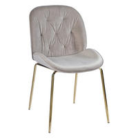 STOLIČKA, 48/85/62 cm - sivohnedá/zlatá, Design, kov/textil (48/85/62cm) - Novel