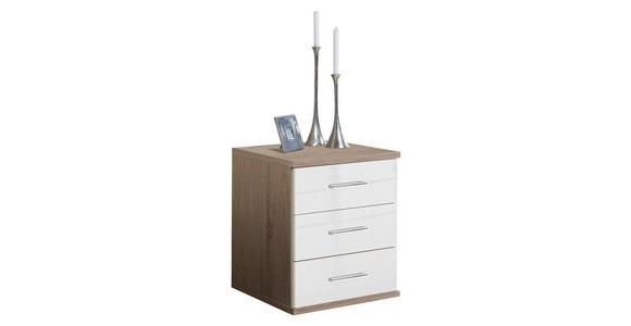 KOMMODE  in 46/55/40 cm  - Chromfarben/Eichefarben, Design, Holzwerkstoff/Kunststoff (46/55/40cm) - Xora
