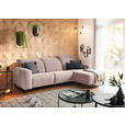 ECKSOFA in Cord Rosa  - Schwarz/Rosa, KONVENTIONELL, Textil/Metall (266/180cm) - Hom`in