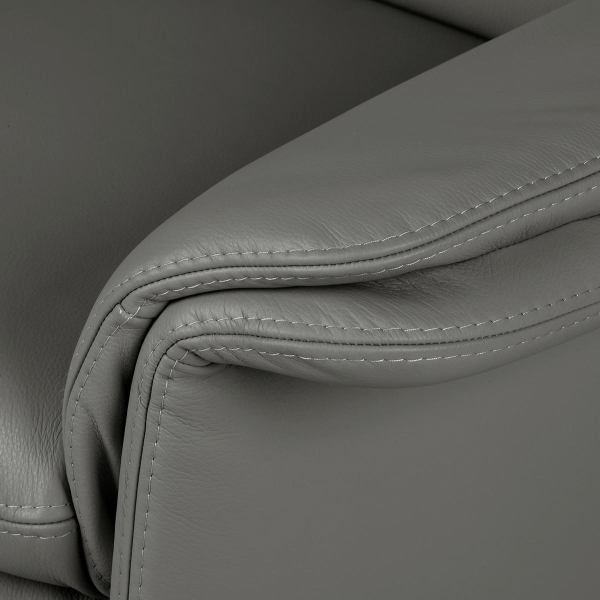 SESSEL in Echtleder Anthrazit  - Anthrazit/Silberfarben, Design, Leder/Metall (93/90/88cm) - Livetastic