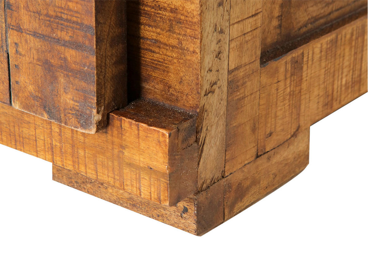 VITRINE in massiv Mangoholz Naturfarben, Schwarz  - Schwarz/Naturfarben, KONVENTIONELL, Glas/Holz (100/190/45cm) - Landscape