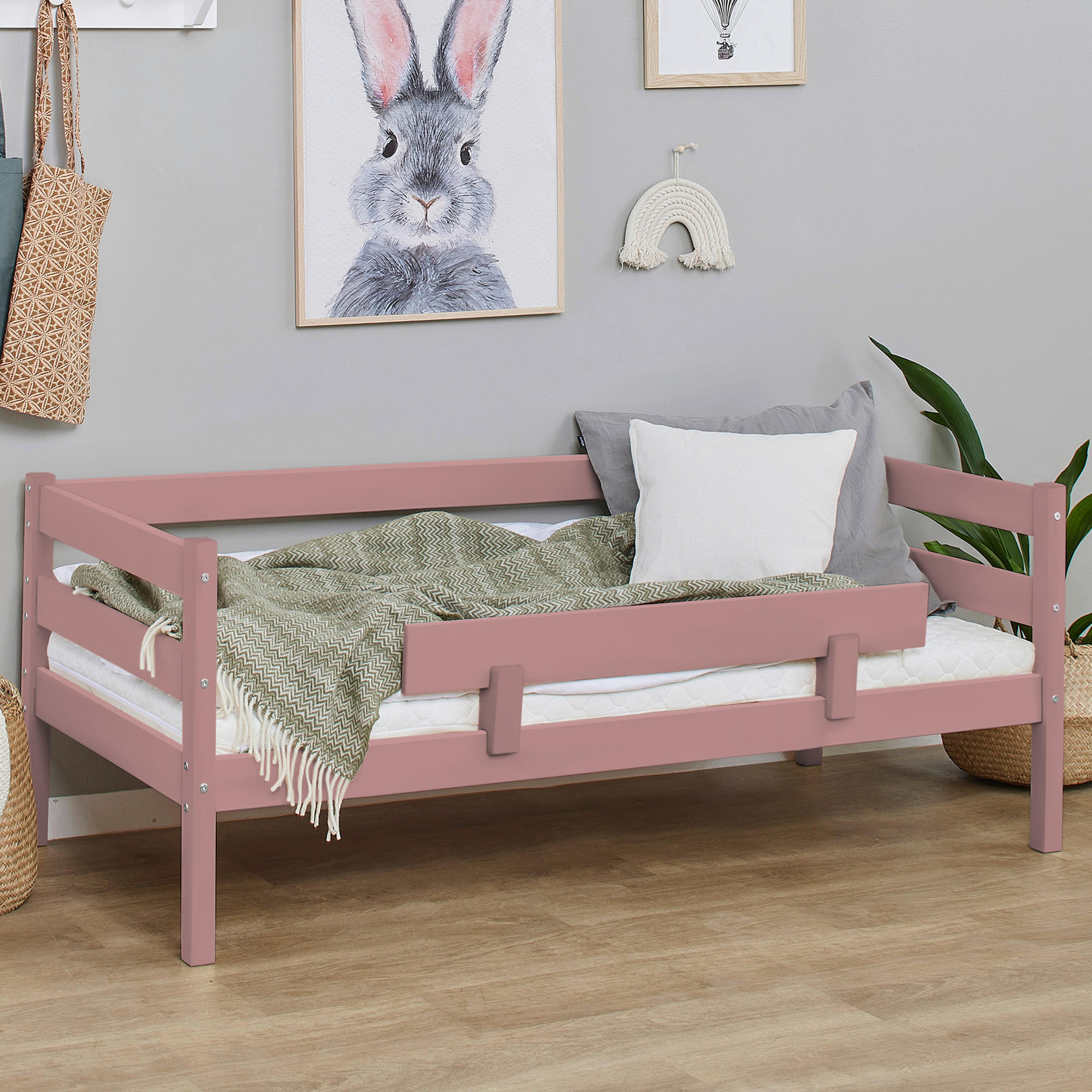 BETTSCHUTZGITTER  - Rosa, MODERN, Holz (100/22,5/4cm) - MID.YOU
