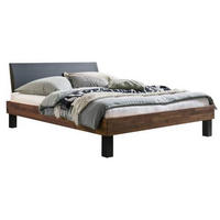 BETT 200/200 cm  in Anthrazit, Nussbaumfarben   - Anthrazit/Nussbaumfarben, Natur, Holz/Textil (200/200cm) - Hasena