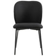 STUHL Leinenoptik Schwarz Pappel Sperrholz  - Schwarz, Design, Holz/Textil (49/84,5/58cm) - Carryhome