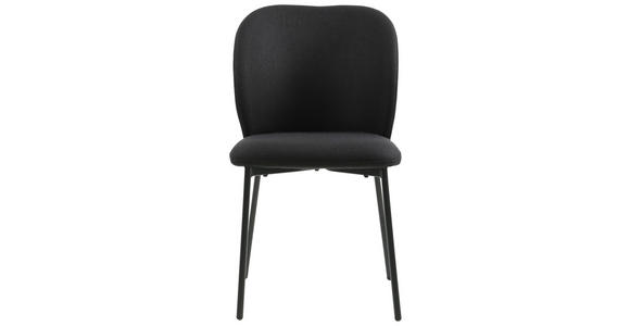 STUHL Leinenoptik Schwarz Pappel Sperrholz - Schwarz, Design, Holz/Textil (49/84,5/58cm) - Carryhome