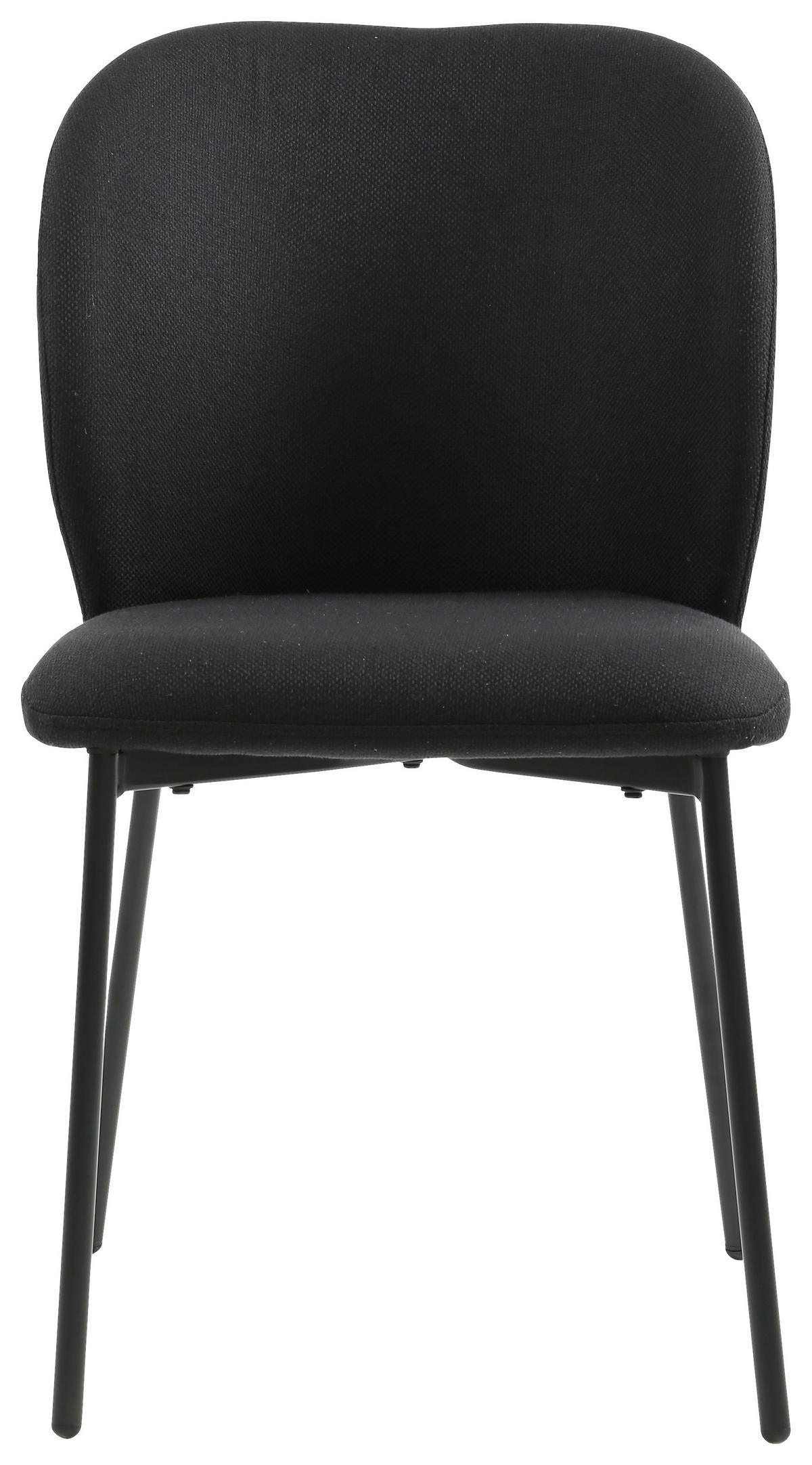 STUHL Leinenoptik Schwarz Pappel Sperrholz  - Schwarz, Design, Holz/Textil (49/84,5/58cm) - Carryhome