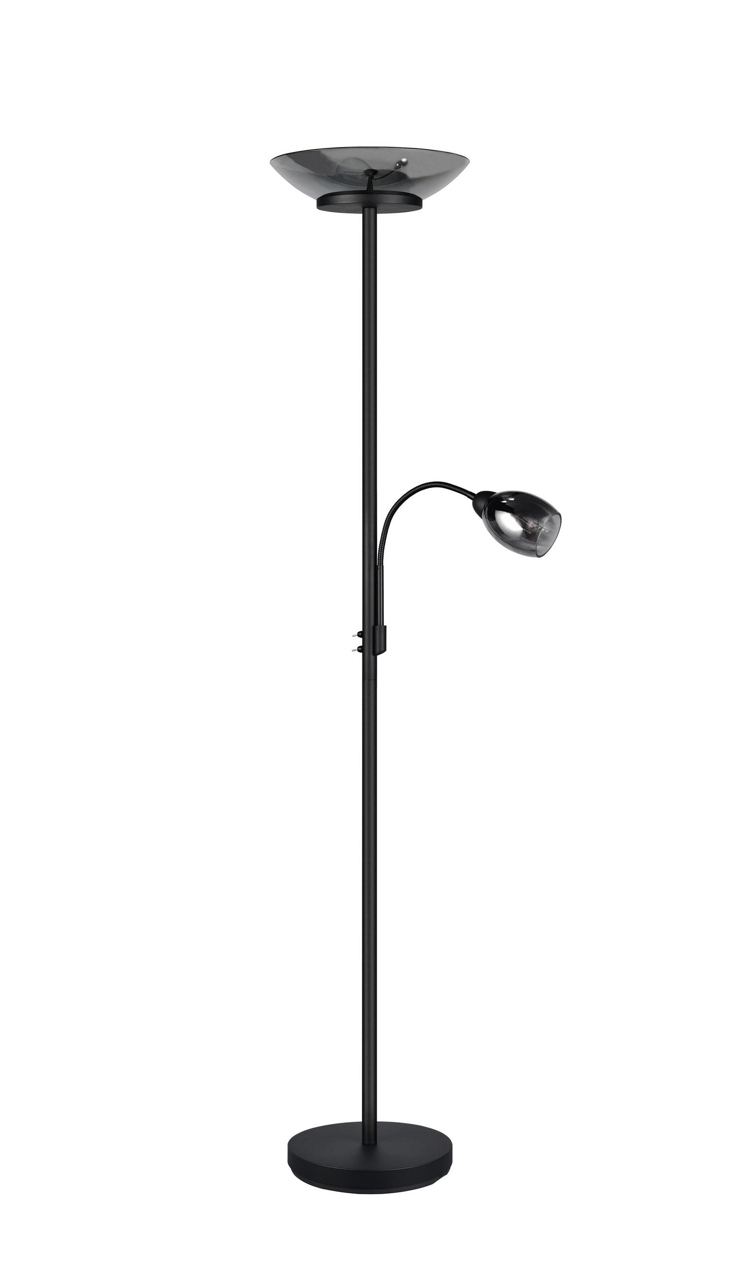 STOJACÍ LAMPA, 34/180 cm  - černá/černý chrom, Lifestyle, kov/sklo (34/180cm)