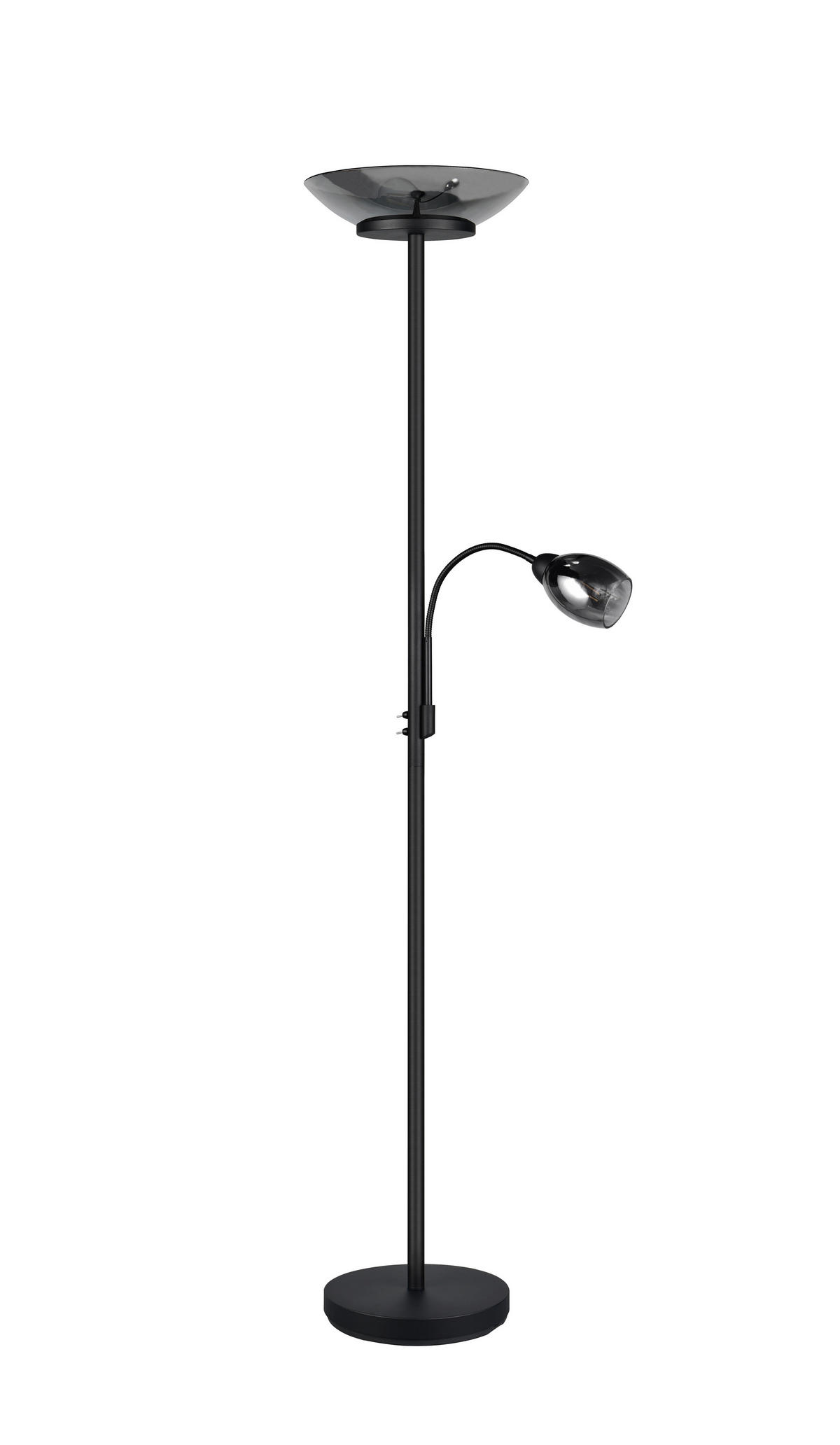 LED LAMPA OSVĚTLUJÍCÍ STROP, 34/180 cm  - černá/černý chrom, Lifestyle, kov/sklo (34/180cm)
