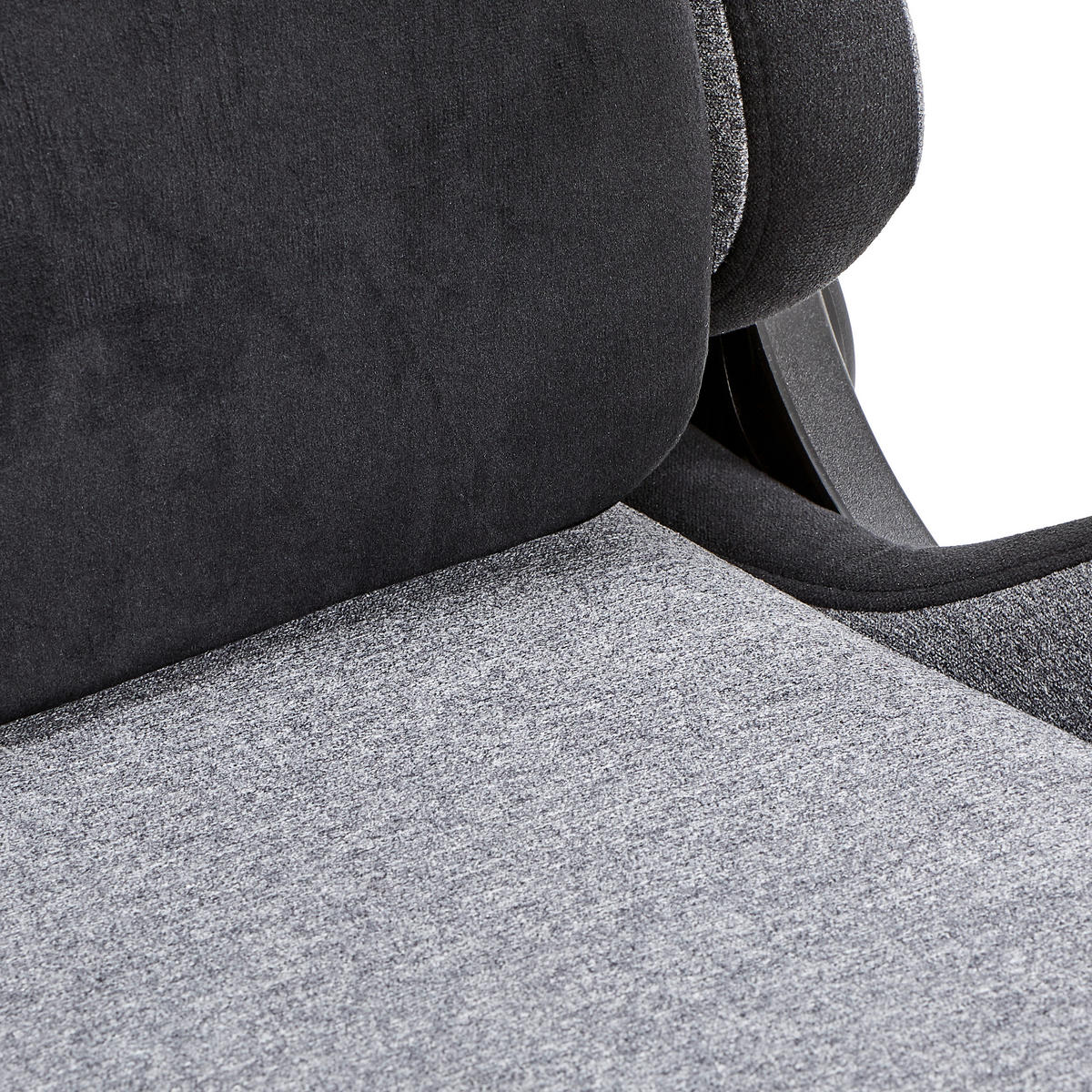 GAMINGSTUHL  in Samt, Webstoff Grau, Schwarz  - Schwarz/Grau, MODERN, Kunststoff/Textil (55/127/68cm) - Livetastic