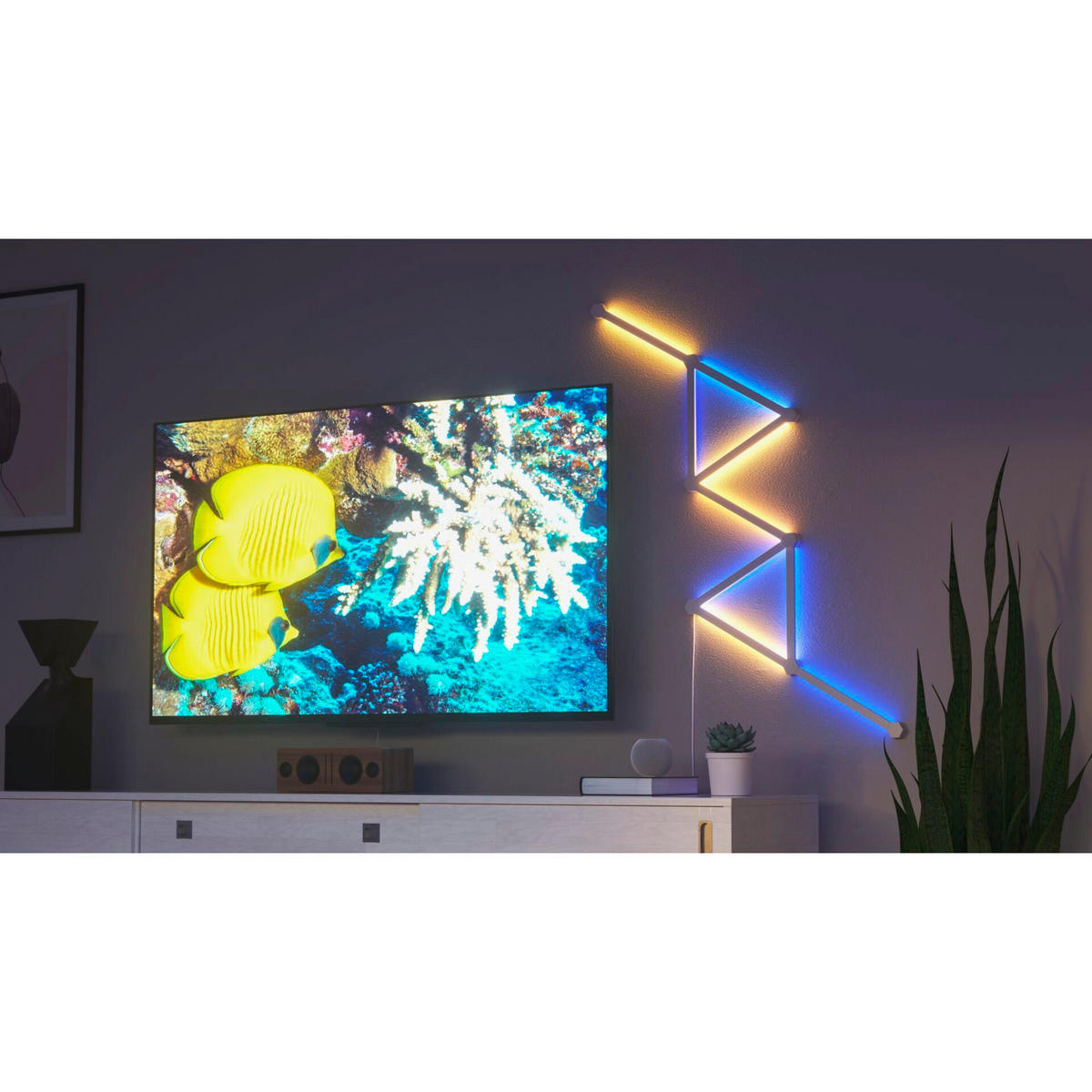 NANOLEAF LINES 9ER SET NANOLEAF 28/0,8/2 cm   - Weiß, Basics, Kunststoff (28/0,8/2cm) - P & B