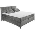 BOXSPRINGBETT 180/200 cm  in Grau  - Schwarz/Grau, Design, Holzwerkstoff/Kunststoff (180/200cm) - Xora