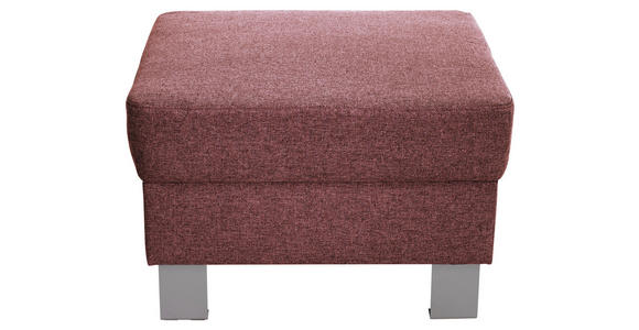 HOCKER Webstoff Hellrot  - Hellrot/Silberfarben, Design, Textil/Metall (62/41/62cm) - Xora