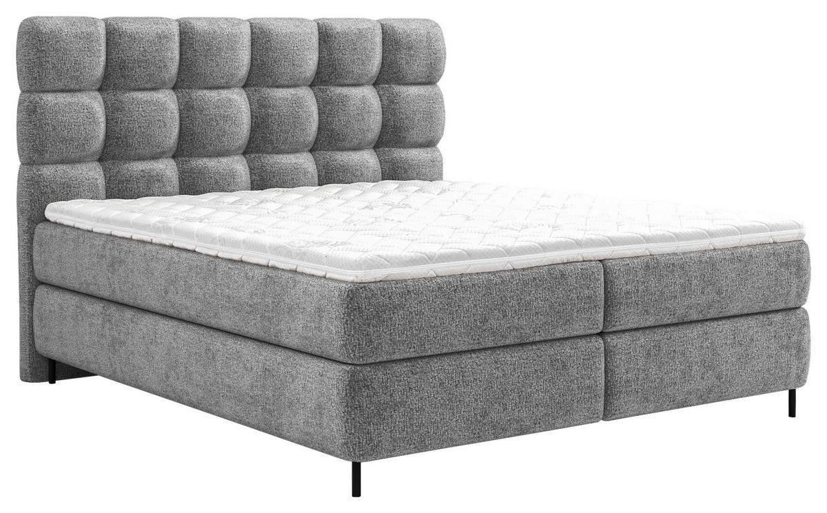 BOXSPRINGBETT 140/200 cm  in Anthrazit  - Rostfarben/Anthrazit, Trend, Textil/Metall (140/200cm) - Esposa