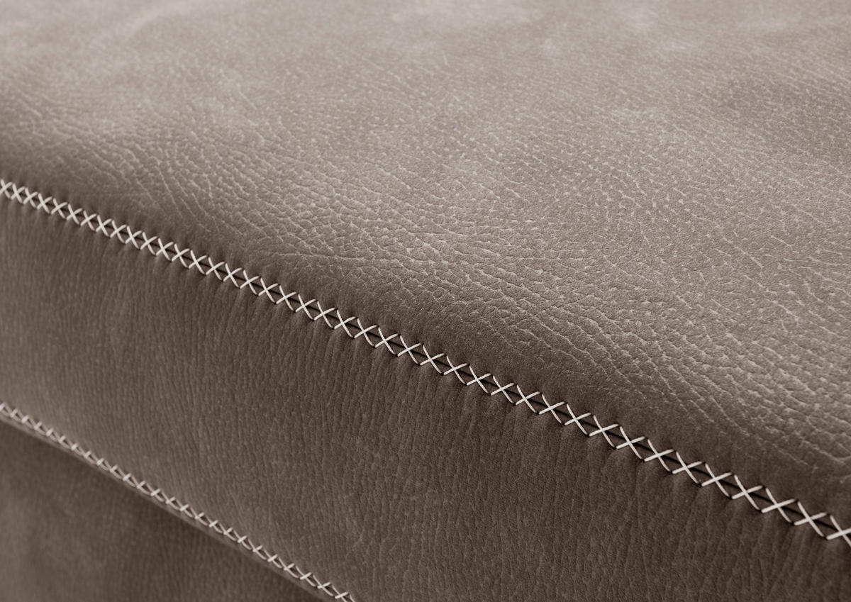 ECKSOFA Mikrofaser Braun  - Eichefarben/Beige, Natur, Holz/Textil (226/273cm) - Beldomo System