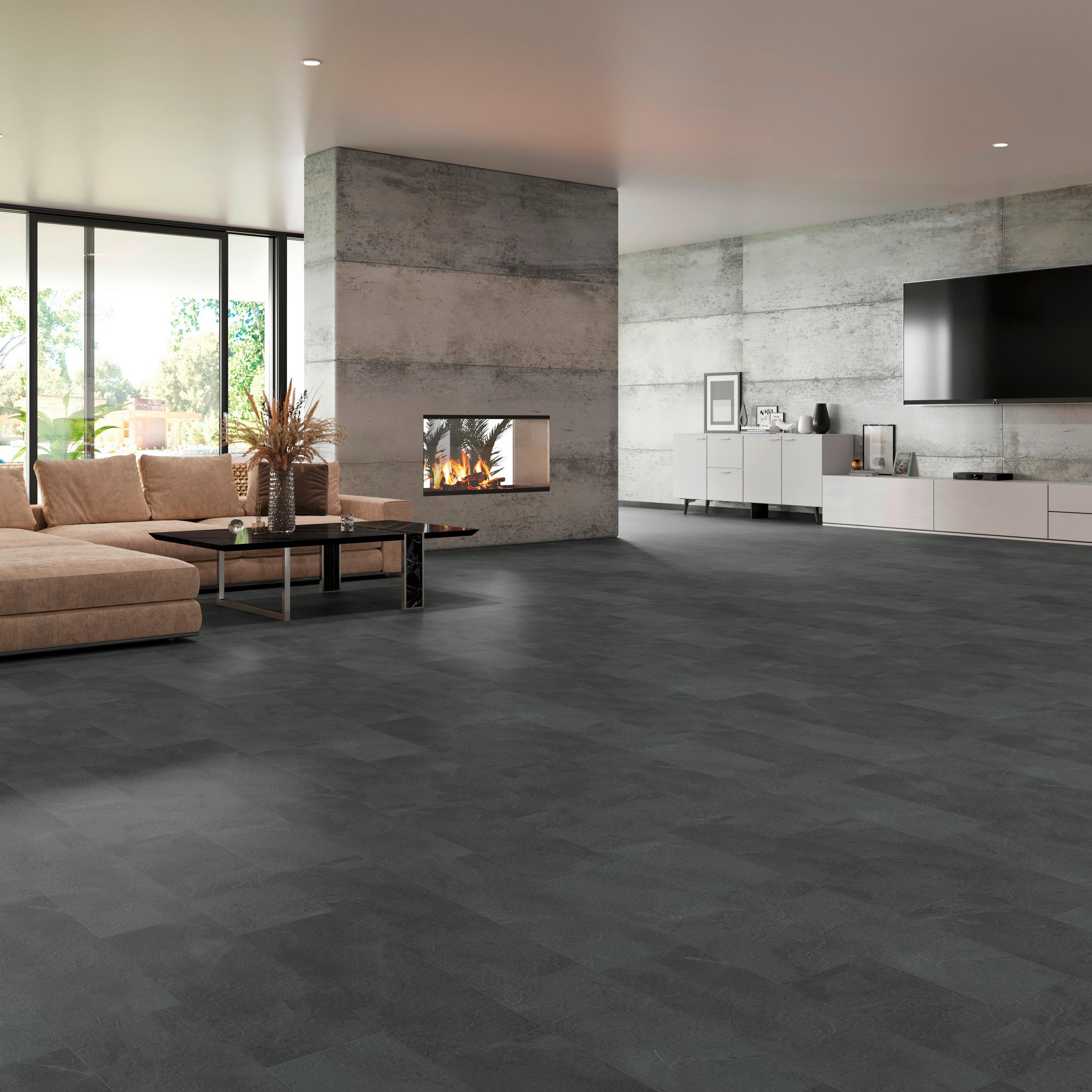 VINYLBODEN Eleganto Schiefer natur 100006601  per  m² - Schieferfarben, Design, Holz (121/28,8/1cm) - Tilo