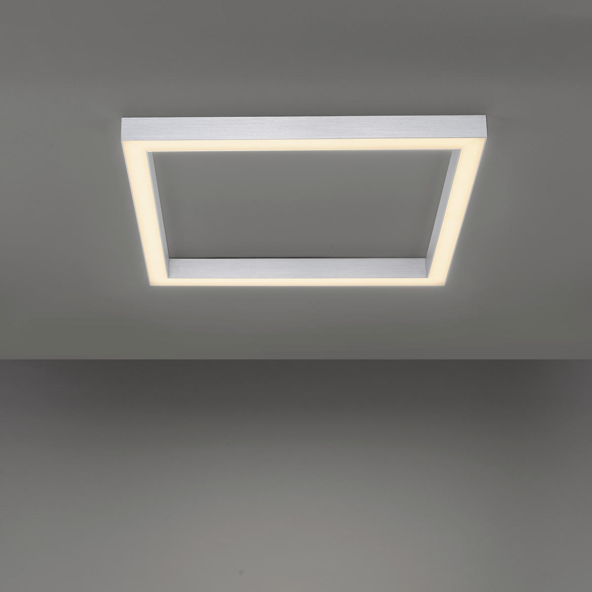 LED-DECKENLEUCHTE 55/55/3,9 cm   - Alufarben, Design, Kunststoff/Metall (55/55/3,9cm) - Neuhaus PURE
