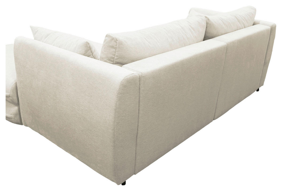 ECKSOFA in Struktur Creme  240/201 cm  - Creme/Schwarz, Design, Kunststoff/Textil (240/201cm) - MID.YOU