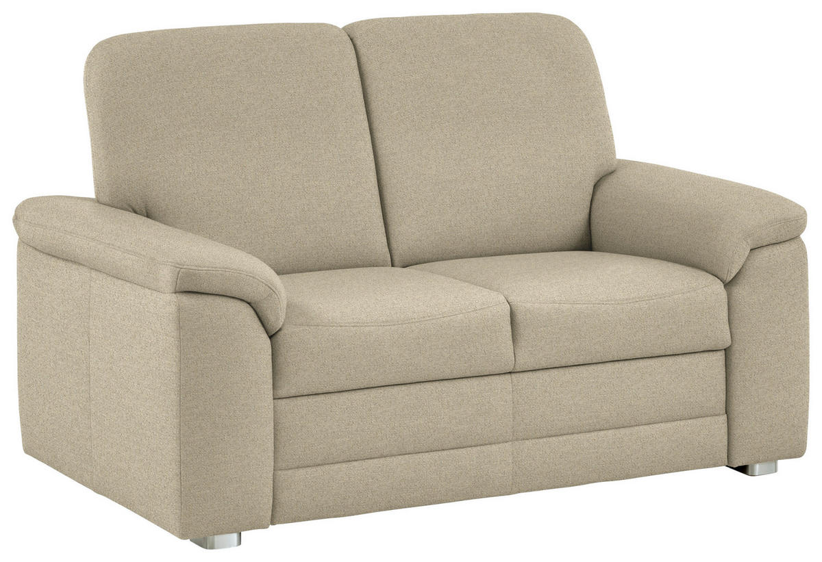 2-SITZER-SOFA Chenille Sandfarben  - Sandfarben/Alufarben, Konventionell, Textil/Metall (156/96/89cm) - Beldomo Comfort