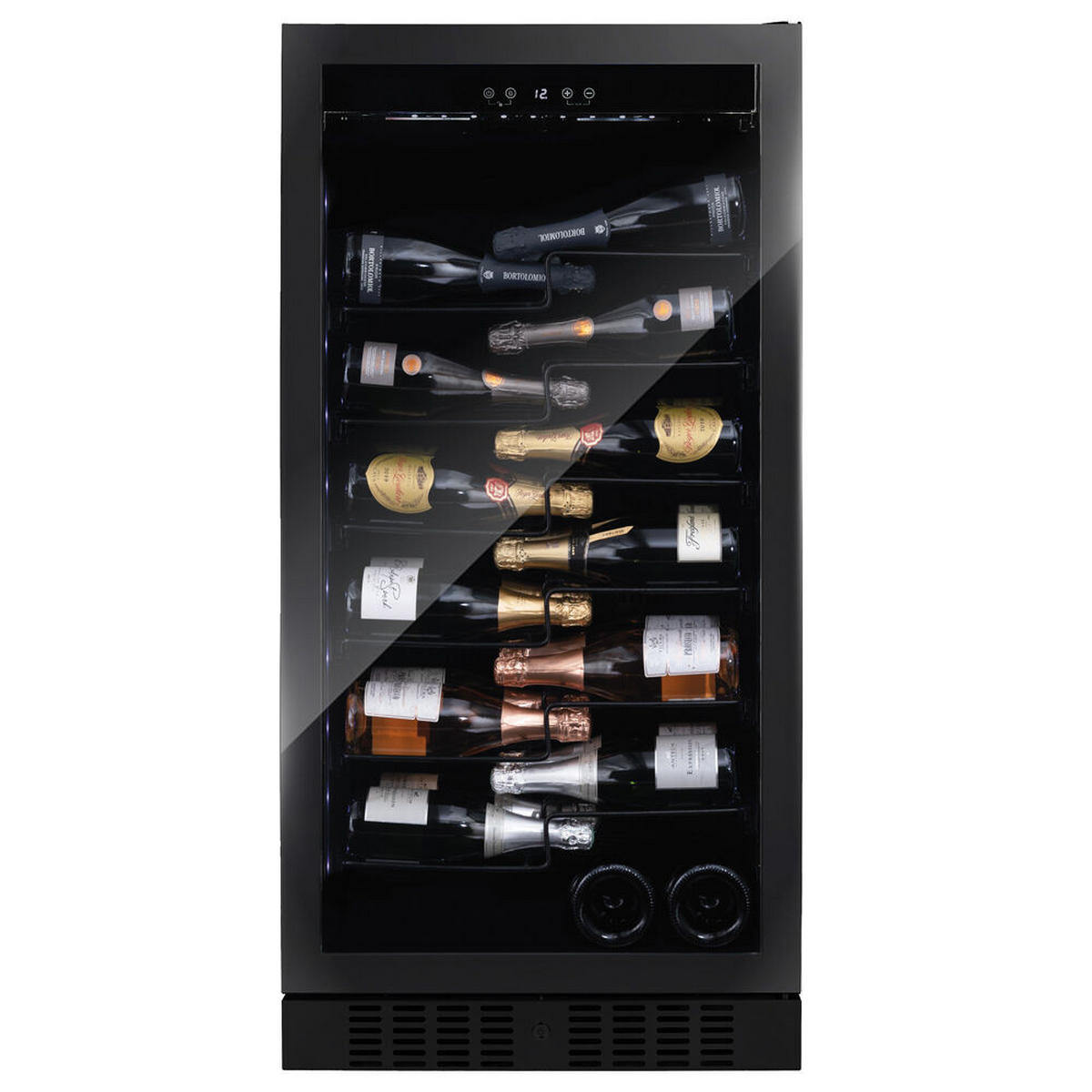 WEINKÜHLSCHRANK DX-70.258B  - Schwarz, Basics, Glas/Metall (59,5/121,5/68cm)