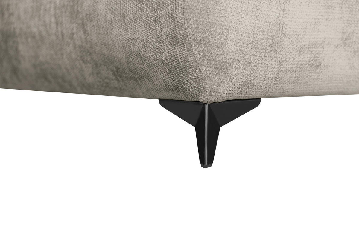 ECKSOFA BELARO Taupe Chenille  - Taupe/Schwarz, Design, Textil/Metall (177/246cm) - P & B