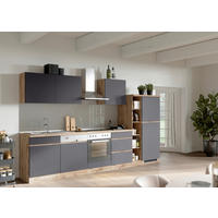 KÜCHENLEERBLOCK 330 cm   in Grau, Eiche Wotan  - Eiche Wotan/Grau, Design, Holzwerkstoff (330cm) - Held