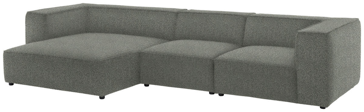 ECKSOFA  in Flachgewebe Grau  164/341 cm  - Schwarz/Grau, Design, Kunststoff/Textil (164/341cm) - W.Schillig