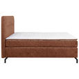 BOXSPRINGBETT 140/200 cm  in Rotbraun  - Rotbraun/Schwarz, Design, Textil/Metall (140/200cm) - Esposa