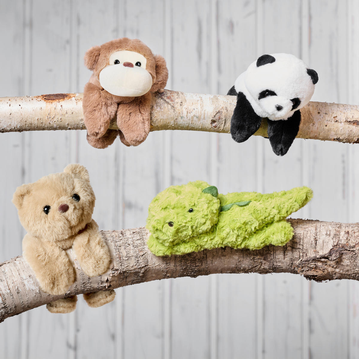 KUSCHELTIER Klammertier Dino 24 cm  - Grün, Basics, Textil/Metall (24cm) - My Baby Lou