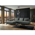ECKSOFA in Chenille Graugrün  224/305 cm  - Schwarz/Graugrün, Design, Textil/Metall (224/305cm) - Dieter Knoll