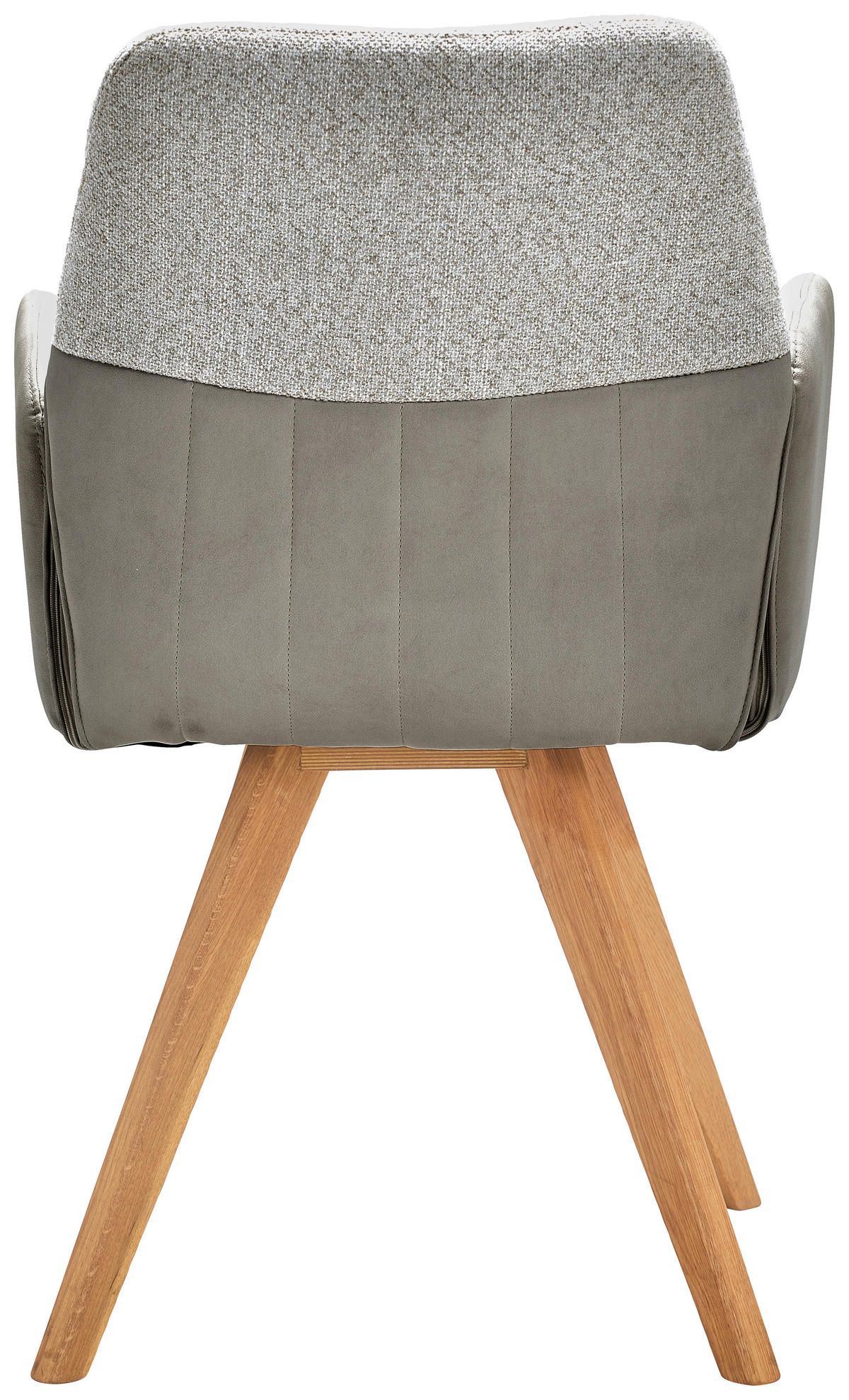 ARMLEHNSTUHL  in Lederlook, Webstoff  - Wildeiche/Grau, KONVENTIONELL, Holz/Textil (57/87/63cm) - Valdera
