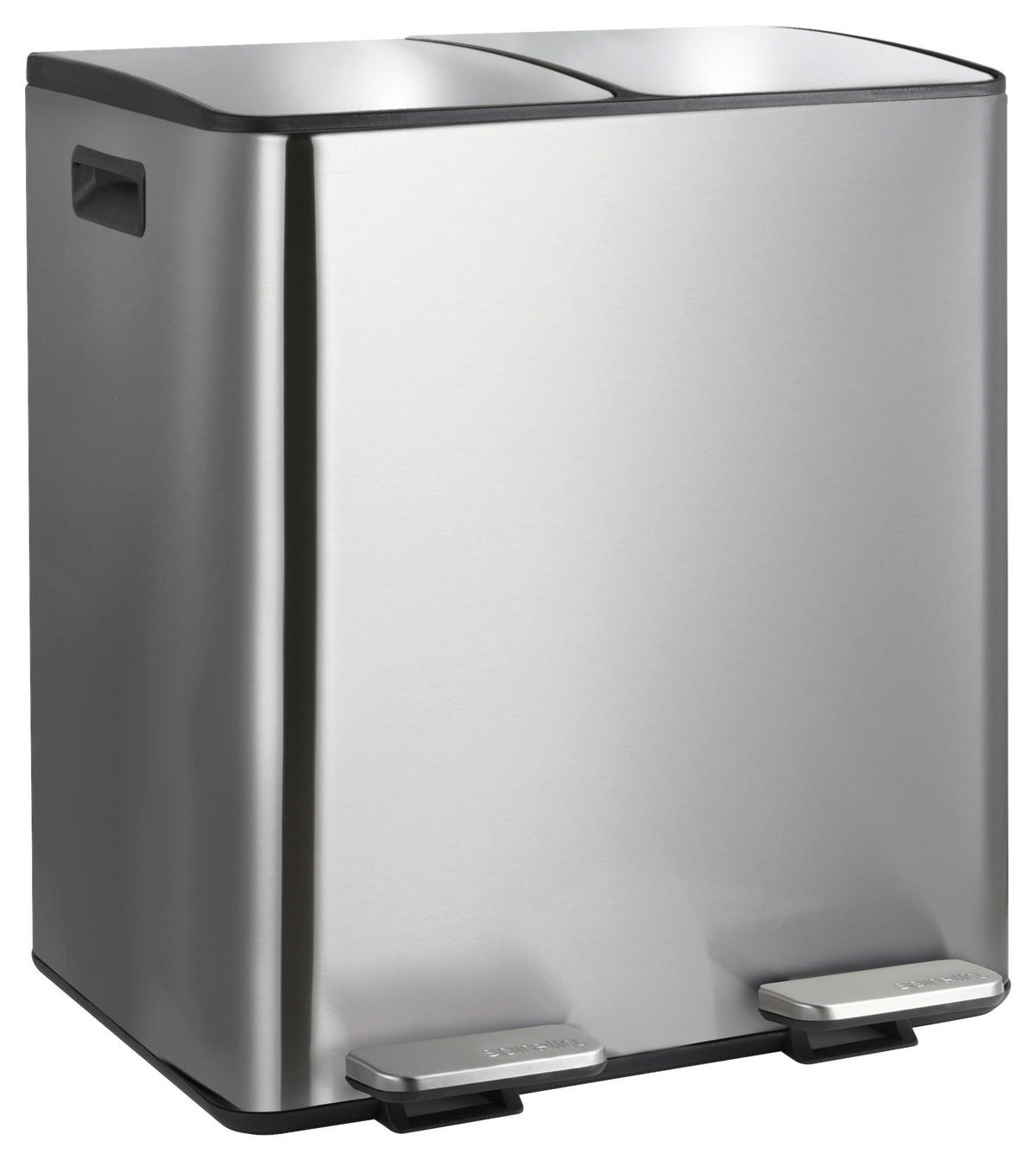 TRETEIMER 40 L  - Silberfarben/Schwarz, Basics, Kunststoff/Metall (45/30/51cm) - Spirella