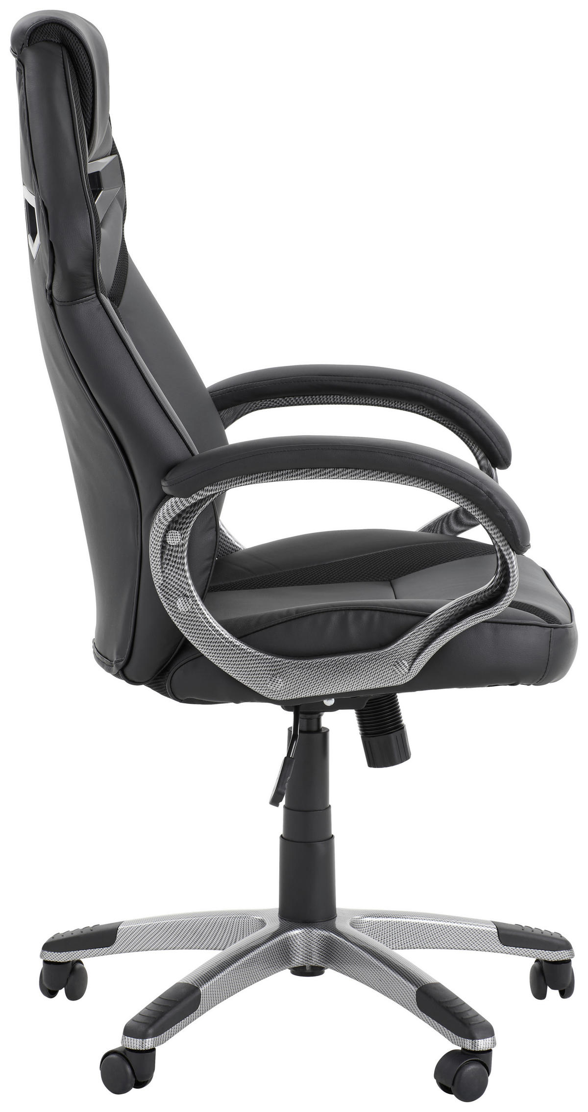 GAMINGSTUHL Grau, Schwarz Metall, Kunststoff, Textil   - Schwarz/Grau, Design, Kunststoff/Textil (65/117-127/72cm) - Xora