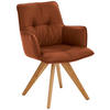 ARMLEHNSTUHL  in Echtleder pigmentiert  - Eichefarben/Cognac, Design, Leder/Holz (59/89/63cm) - Dieter Knoll