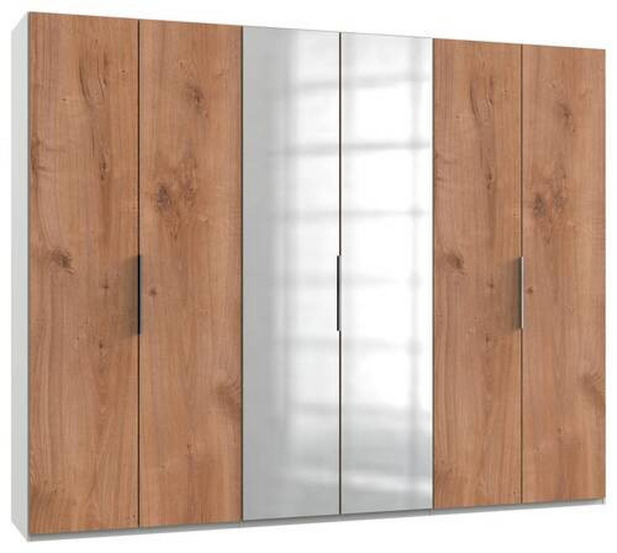 DREHTÜRENSCHRANK in Weiss, Eichefarben, Alufarben  - Chromfarben/Weiss, Modern, Holzwerkstoff (300/236/58cm) - MID.YOU