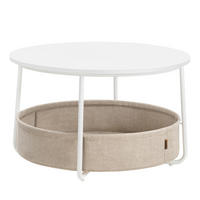 COUCHTISCH rund Weiß, Beige  - Beige/Weiß, Trend, Holzwerkstoff/Textil (75/45/75cm) - MID.YOU