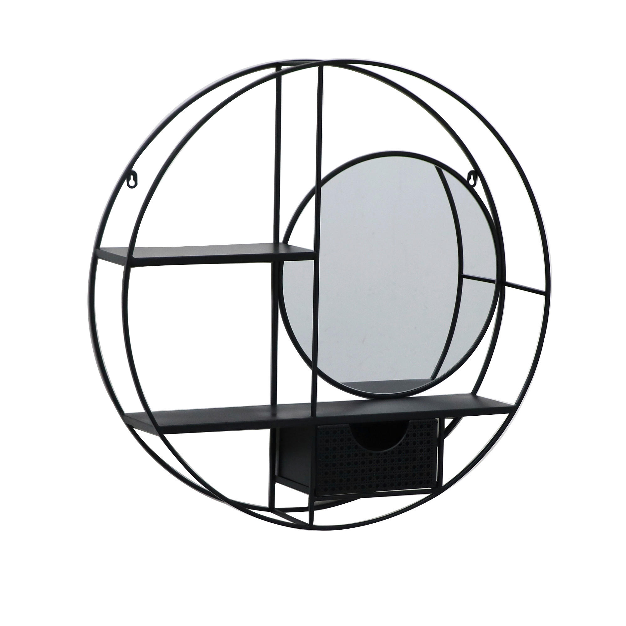WANDREGAL Schwarz  - Schwarz, MODERN, Glas/Metall (70/70/15cm) - MID.YOU