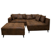 KUTNA GARNITURA tekstil  smeđa   - crna/smeđa, Design, tekstil/drvo (247/174cm) - MID.YOU